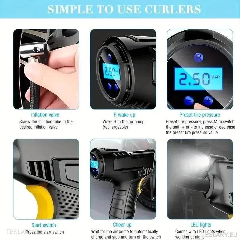 12 Volt Tyre Inflation Compressor Gun - TESLARY Tesla Shop Accessories Europe Nederlands Ireland Deutschland Espana Alicante France Italia