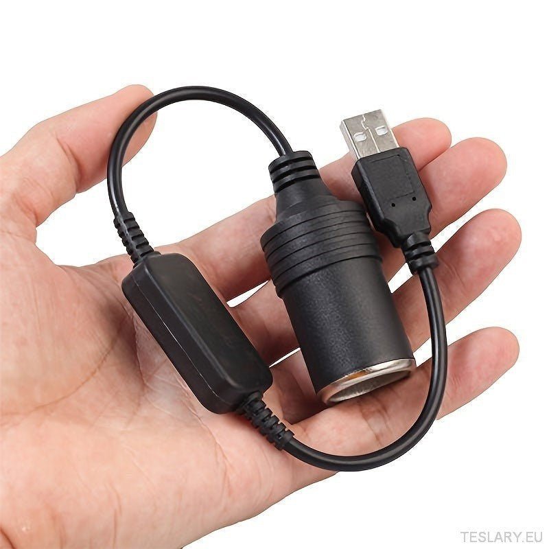 12V USB Converter Cable Adapter for EVs - TESLARY Tesla Shop Accessories Europe Nederlands Ireland Deutschland Espana Alicante France Italia