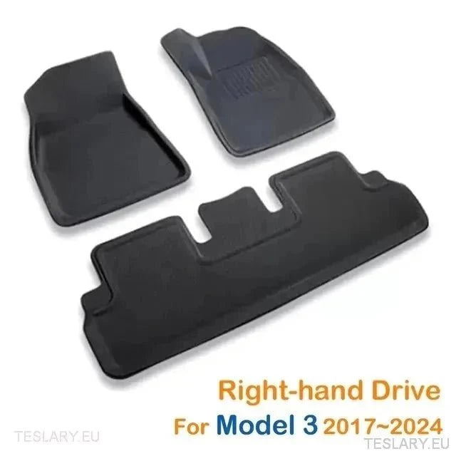 3D XPE All Weather Floor Mats RHD for Tesla 3 / 3+ Highland / Y - TESLARY Tesla Shop Accessories Europe Nederlands Ireland Deutschland Espana Alicante France Italia