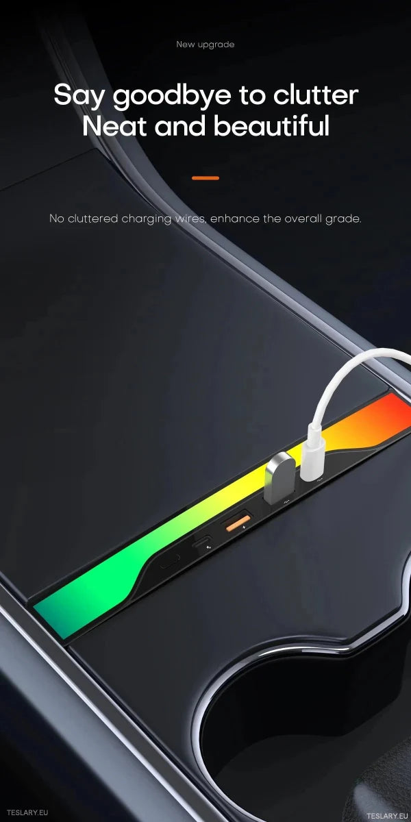 4 in 1 RGB USB Expansion Hub for Tesla 3/Y - TESLARY Tesla Shop Accessories Europe Nederlands Ireland Deutschland Espana Alicante France Italia