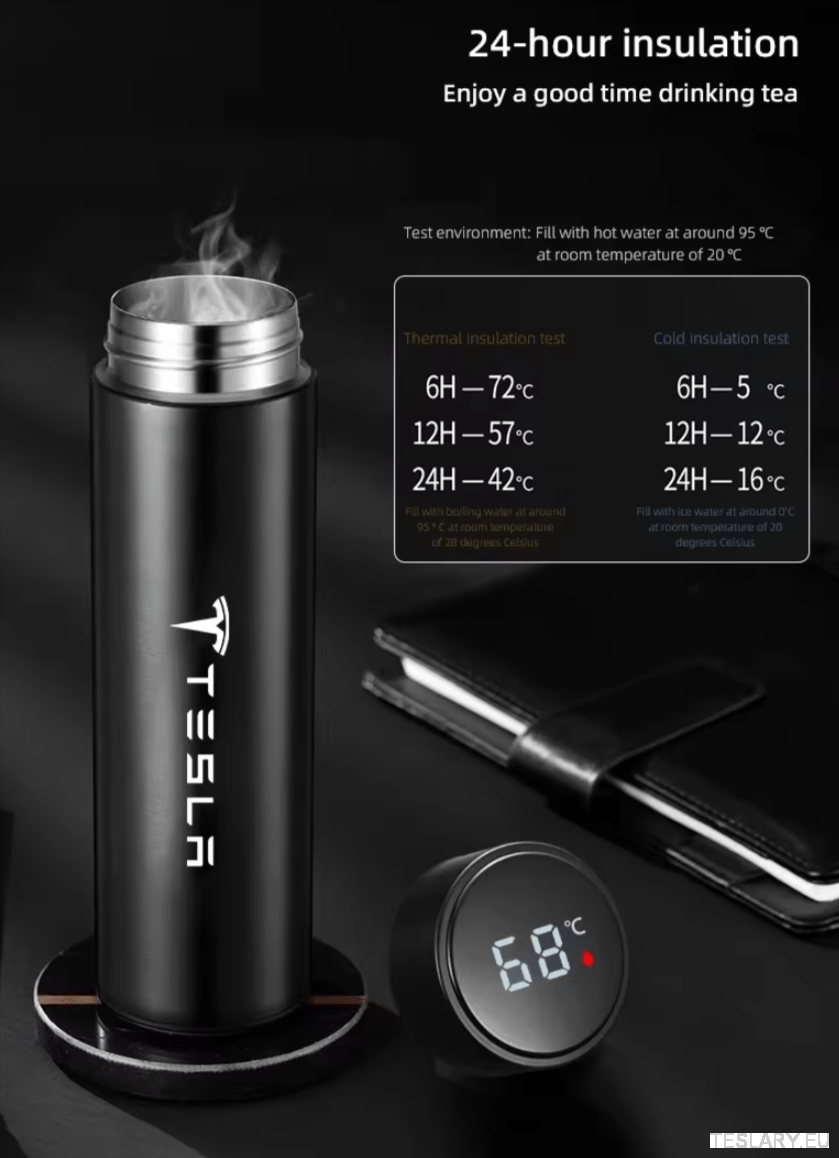 500ml Portable Insulated Travel Mug for Outdoor Adventures with Tesla Logo - TESLARY Tesla Shop Accessories Europe Nederlands Ireland Deutschland Espana Alicante France Italia