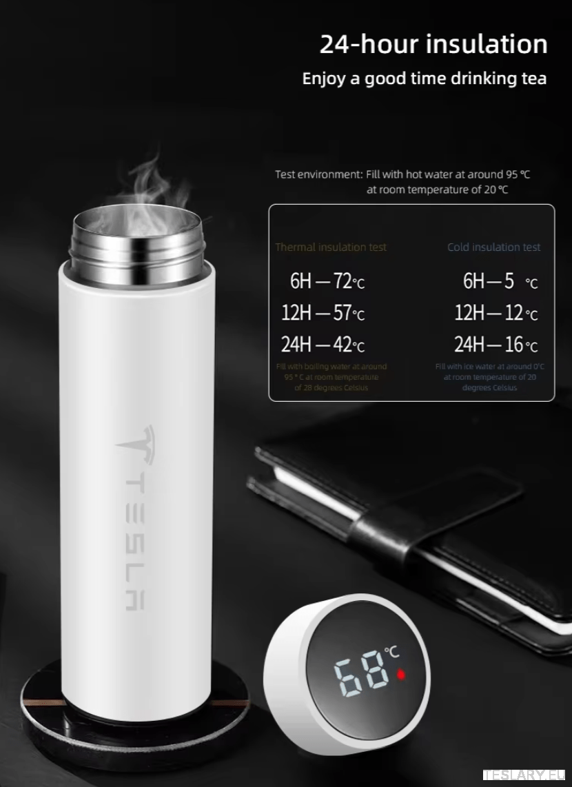 500ml Portable Insulated Travel Mug for Outdoor Adventures with Tesla Logo - TESLARY Tesla Shop Accessories Europe Nederlands Ireland Deutschland Espana Alicante France Italia