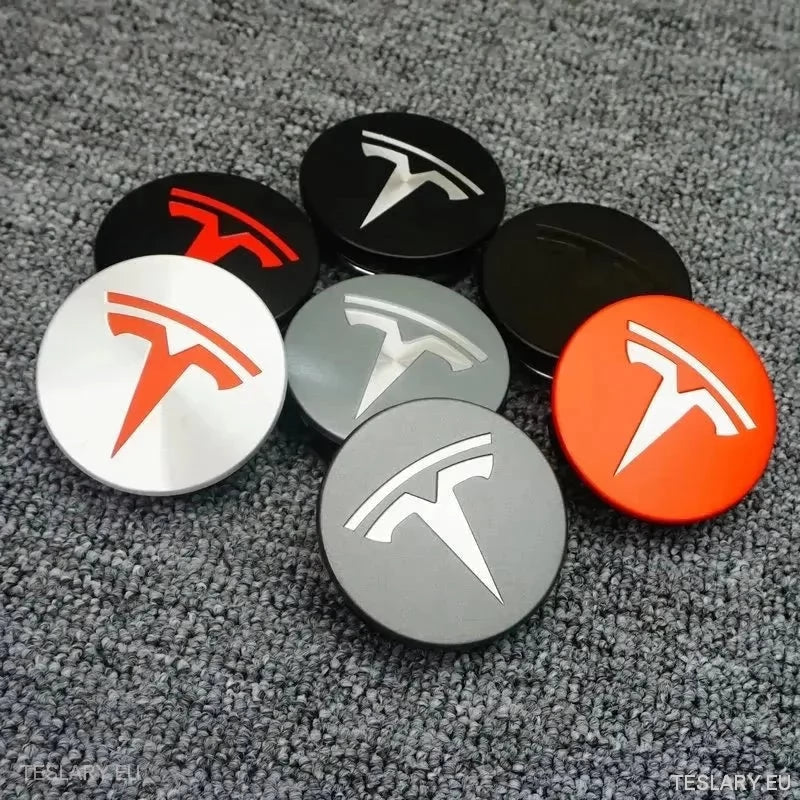 56mm Wheel Centre Caps with Logo for Tesla 3 , Y , S and X - TESLARY Tesla Shop Accessories Europe Nederlands Ireland Deutschland Espana Alicante France Italia