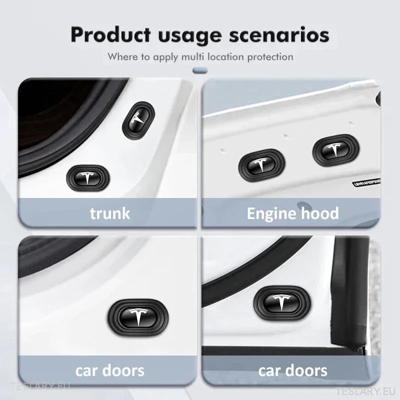Tesla 3 Y S X Sound Reducing Shock Absorber Pads with Logo - 12 Pack