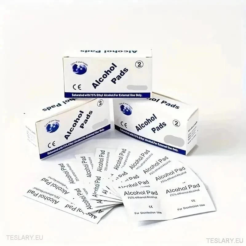 Alcohol Cleaning Preparation Pads ( adhesion of logos , trim, etc. ) - TESLARY Tesla Shop Accessories Europe Nederlands Ireland Deutschland Espana Alicante France Italia