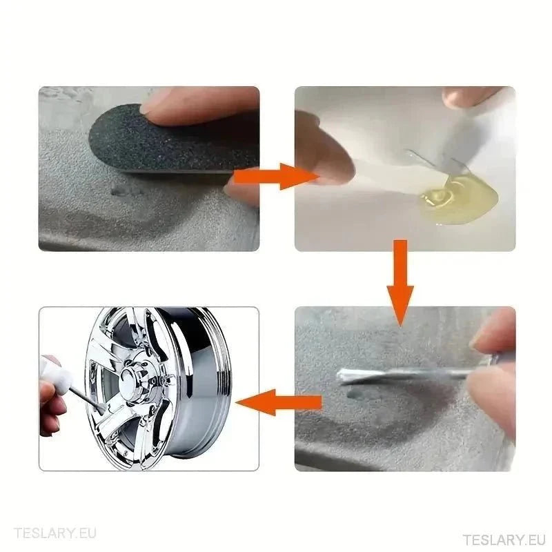 Alloy Wheel Repair Kit Silver - Universal - TESLARY Tesla Shop Accessories Europe Nederlands Ireland Deutschland Espana Alicante France Italia