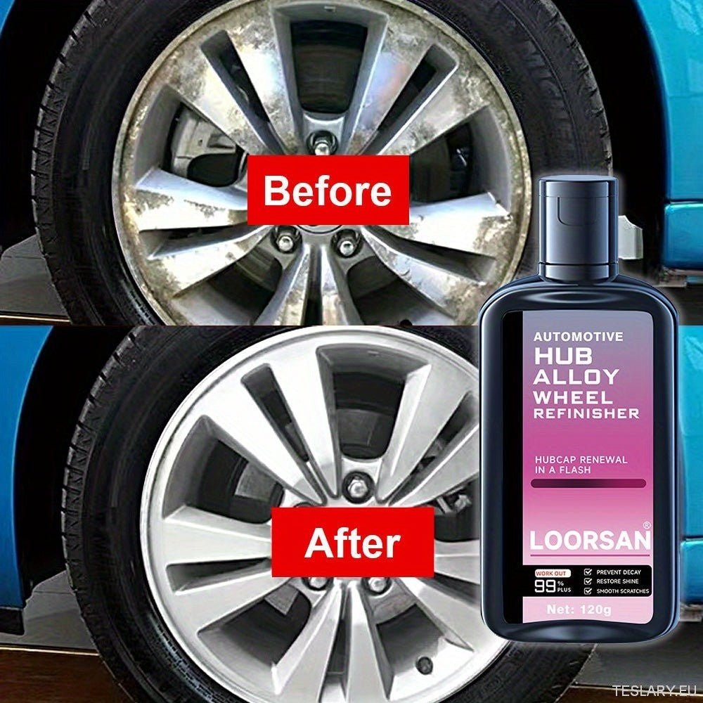 Automotive Hub Wheel Refinisher, Alloy Wheel Scratch Repair Paste, Car Maintenance Polishing Cream for Rust & Scale Removal - TESLARY Tesla Shop Accessories Europe Nederlands Ireland Deutschland Espana Alicante France Italia