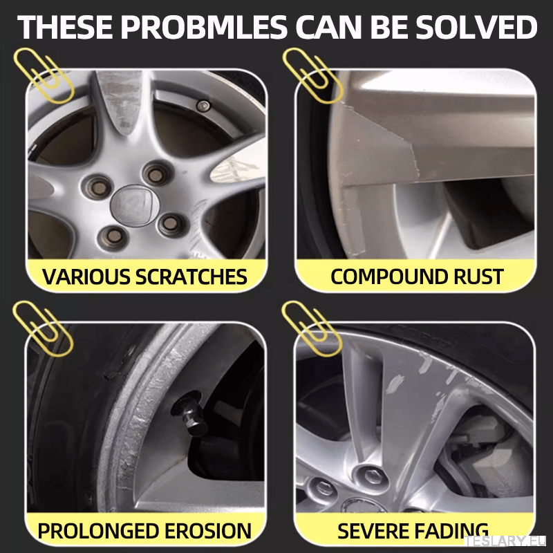 Car wheel hub scratches repair kit, Wheel hub retreading and polishing paste, Automobile wheel hub scratches, rust, fading repair agent, Premium care wax for wheel hub - TESLARY Tesla Shop Accessories Europe Nederlands Ireland Deutschland Espana Alicante France Italia