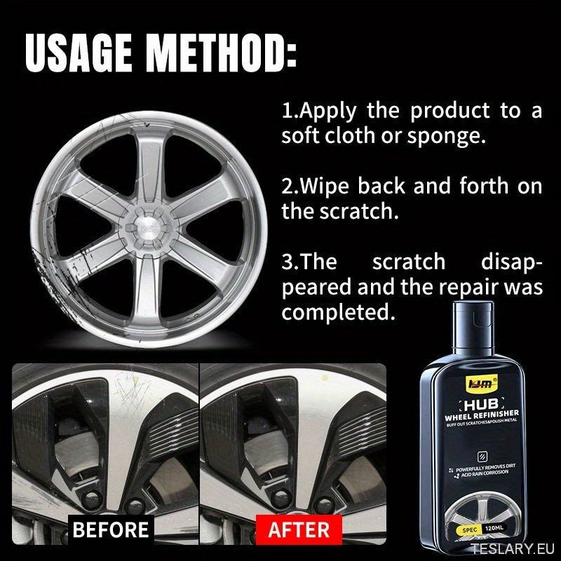Car wheel hub scratches repair kit, Wheel hub retreading and polishing paste, Automobile wheel hub scratches, rust, fading repair agent, Premium care wax for wheel hub - TESLARY Tesla Shop Accessories Europe Nederlands Ireland Deutschland Espana Alicante