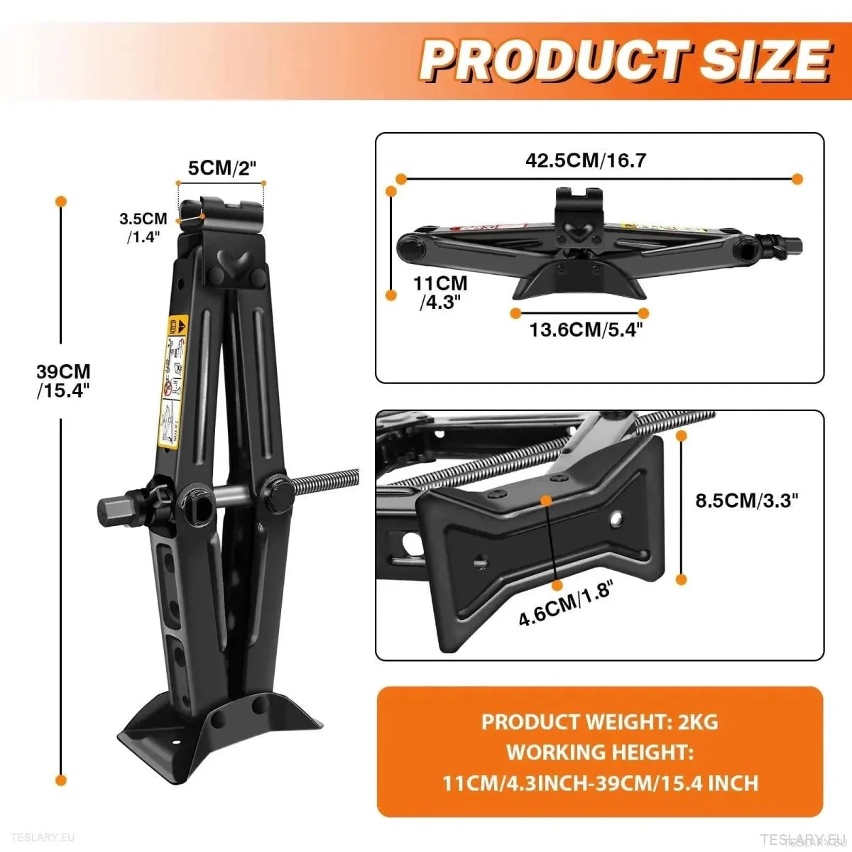 Car Wheel Jack with Ratchet Wrench - TESLARY Tesla Shop Accessories Europe Nederlands Ireland Deutschland Espana Alicante France Italia