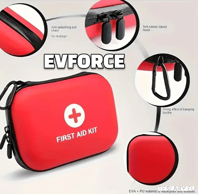 Compact Emergency First Aid Kit ( 91 PIeces ) for your Tesla , BYD , MG or Other EV - TESLARY Tesla Shop Accessories Europe Nederlands Ireland Deutschland Espana Alicante France Italia