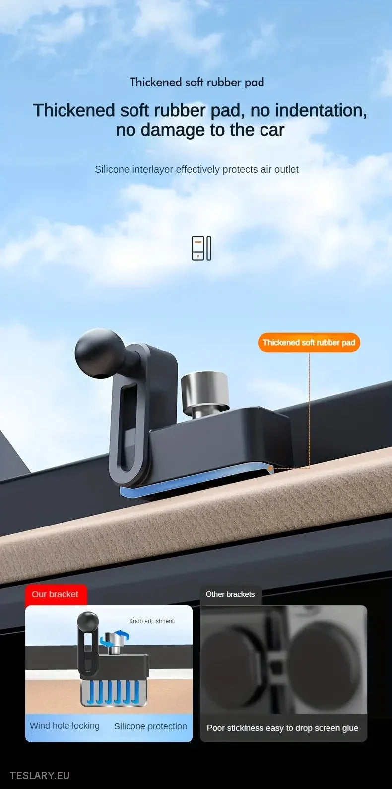 Tesla Model 3 / YMagnetic Phone Holder 360 Degrees -TESLARY.IE Tesla Shop Europe