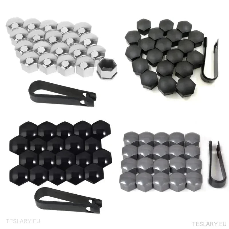 Decorative Lug Nut Cover Kits for Tesla 3/Y/S/X with Centre Cap Logo - TESLARY Tesla Shop Accessories Europe Nederlands Ireland Deutschland Espana Alicante France Italia