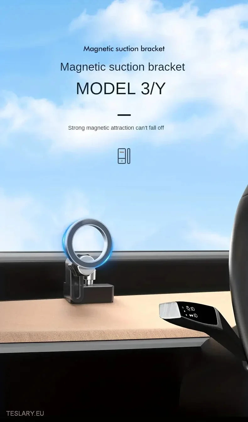 Tesla Model 3 / YMagnetic Phone Holder 360 Degrees -TESLARY.IE Tesla Shop Europe