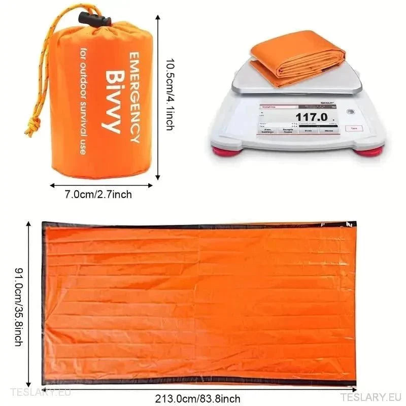 Emergency Sleeping Bag - Outdoor Survival - TESLARY Tesla Shop Accessories Europe Nederlands Ireland Deutschland Espana Alicante France Italia