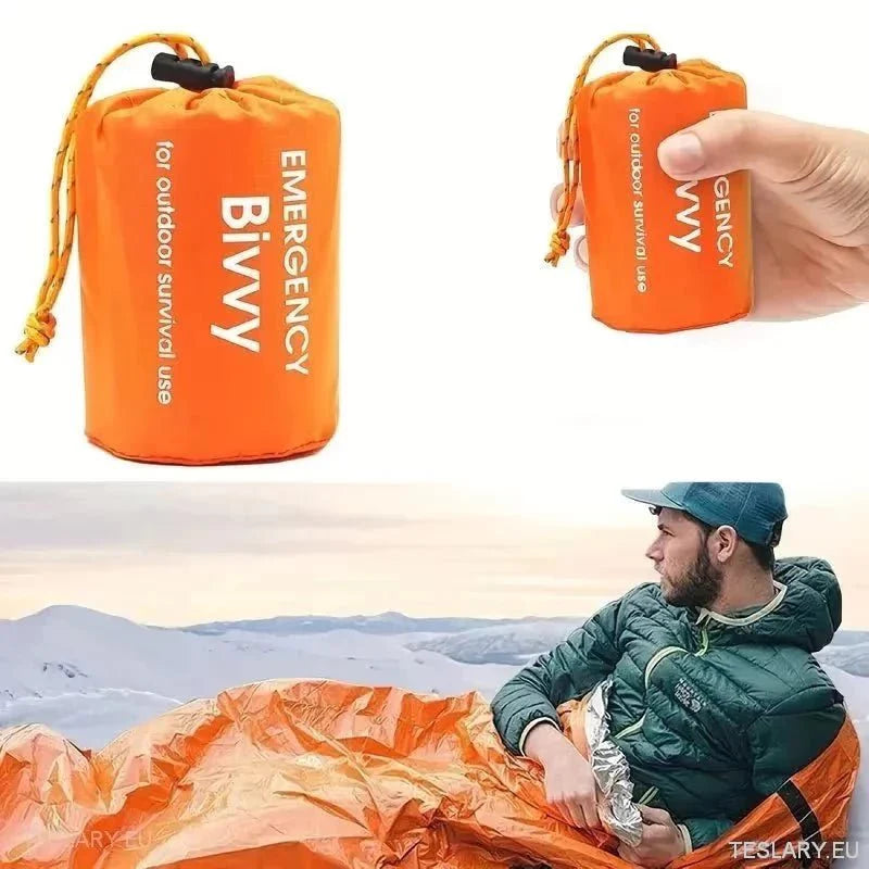 Emergency Sleeping Bag - Outdoor Survival - TESLARY Tesla Shop Accessories Europe Nederlands Ireland Deutschland Espana Alicante France Italia