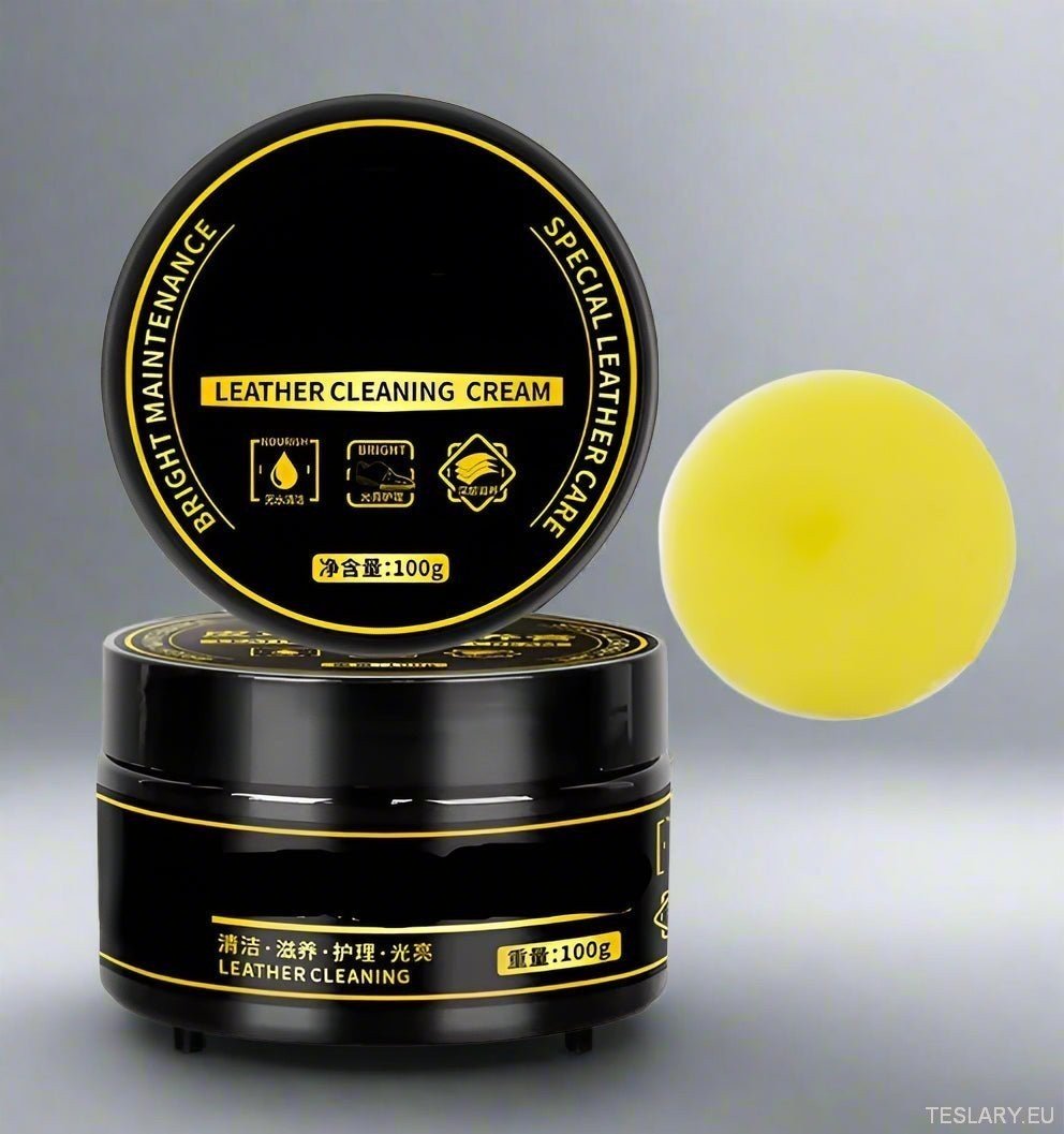 Leather Cleaner and Conditioner Cream for PU Leather Car Seats - TESLARY Tesla Shop Accessories Europe Nederlands Ireland Deutschland Espana Alicante France Italia