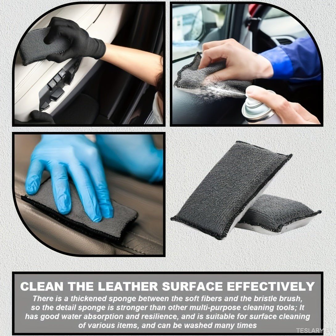 Luxury car upholstery cleaning sponge set, seat and exterior care washing block, cloth set - TESLARY Tesla Shop Accessories Europe Nederlands Ireland Deutschland Espana Alicante France Italia