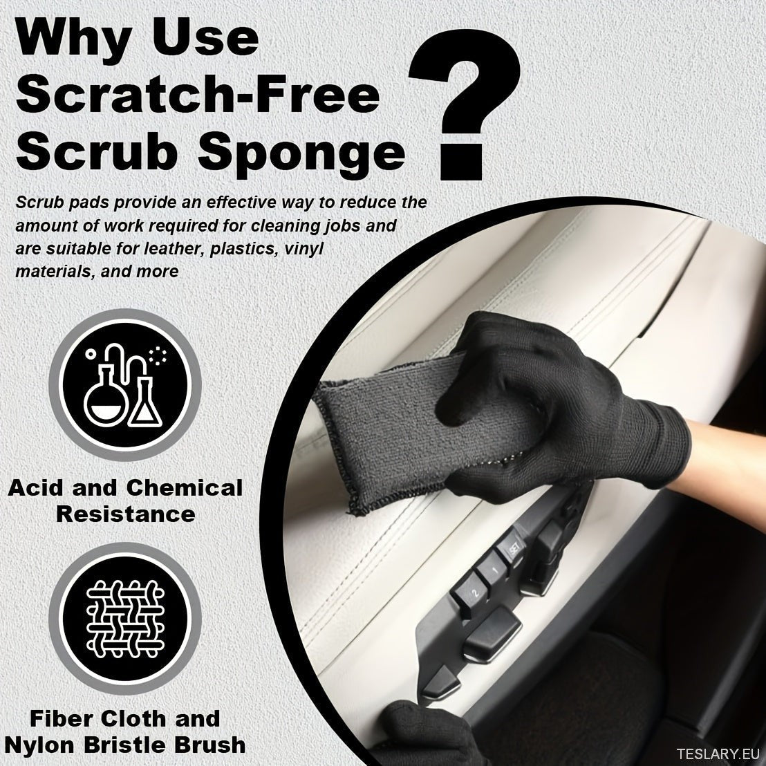 Luxury car upholstery cleaning sponge set, seat and exterior care washing block, cloth set - TESLARY Tesla Shop Accessories Europe Nederlands Ireland Deutschland Espana Alicante France Italia