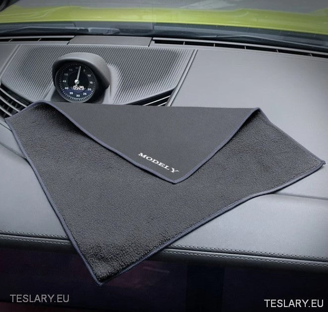 Microfibre Towel with Tesla Model Logo - TESLARY Tesla Shop Accessories Europe Nederlands Ireland Deutschland Espana Alicante France Italia