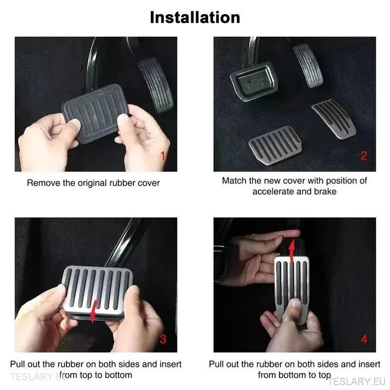 Performance Upgrade Tesla 3 / Y Non Slip Aluminium Foot Pedals - TESLARY Tesla Shop Accessories Europe Nederlands Ireland Deutschland Espana Alicante France Italia