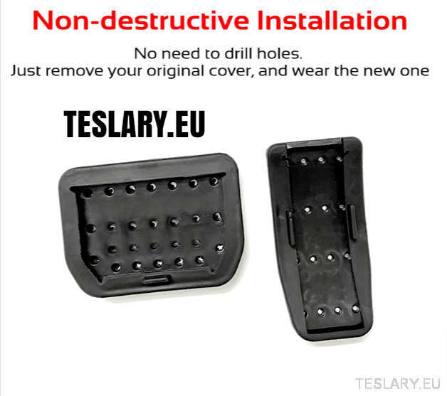 Performance Upgrade Tesla 3 / Y Non Slip Aluminium Foot Pedals - TESLARY Tesla Shop Accessories Europe Nederlands Ireland Deutschland Espana Alicante France Italia
