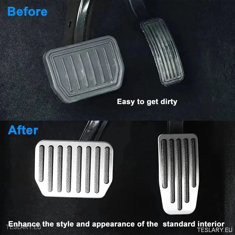 Performance Upgrade Tesla 3 / Y Non Slip Aluminium Foot Pedals - TESLARY Tesla Shop Accessories Europe Nederlands Ireland Deutschland Espana Alicante France Italia