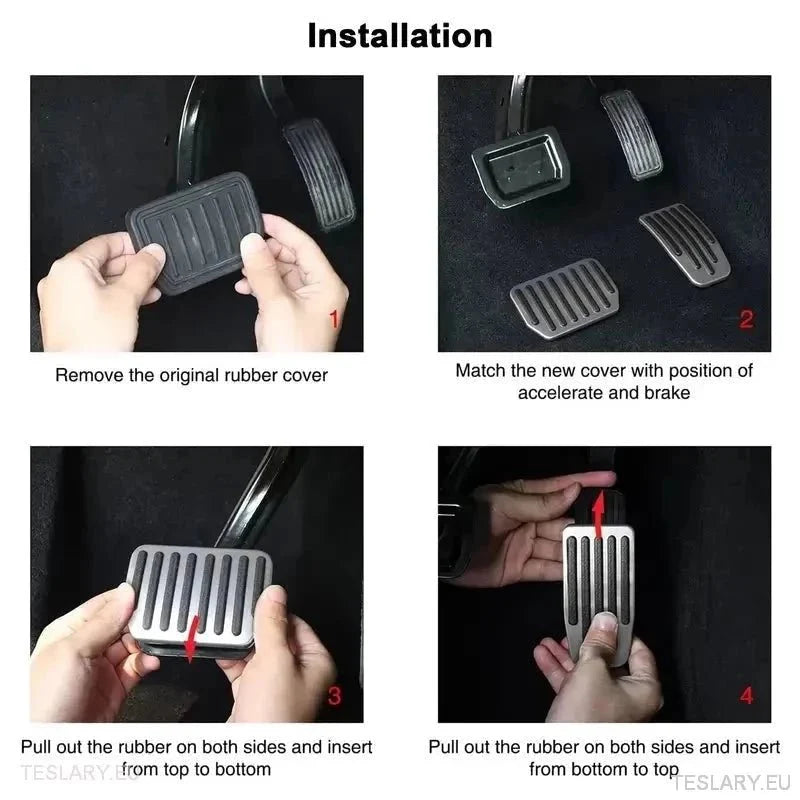 Performance Upgrade Tesla 3 / Y Non Slip Aluminium Foot Pedals - TESLARY Tesla Shop Accessories Europe Nederlands Ireland Deutschland Espana Alicante France Italia