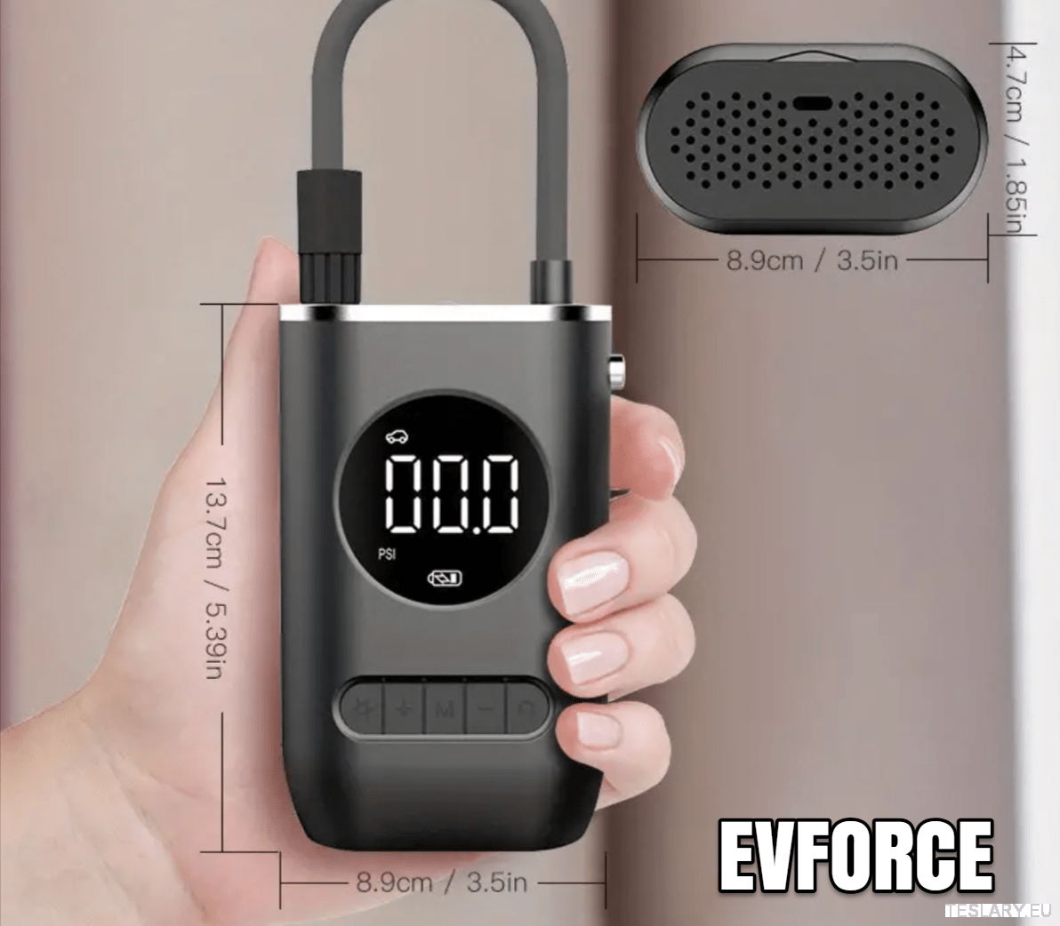 Portable Battery Powered Tyre Compressor for Tesla , BYD , MG & Other EVs - TESLARY Tesla Shop Accessories Europe Nederlands Ireland Deutschland Espana Alicante France Italia
