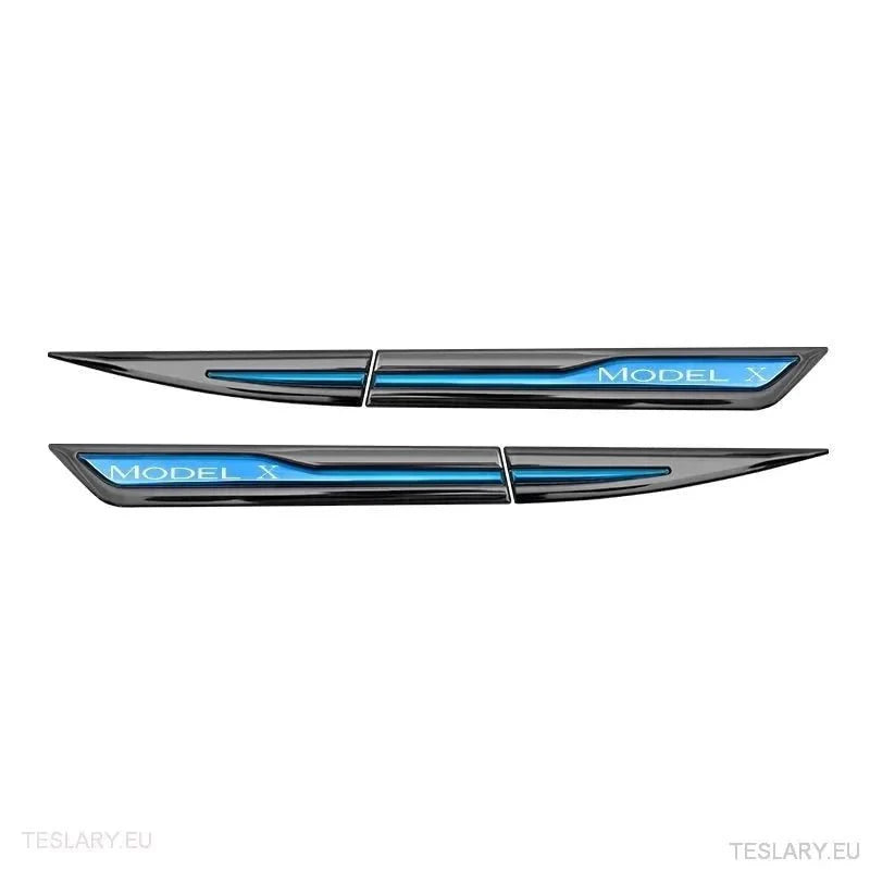 Premium Logo Decal Metal Door & Wing Stickers for Tesla 3 , Y & X - TESLARY Tesla Shop Accessories Europe Nederlands Ireland Deutschland Espana Alicante France Italia