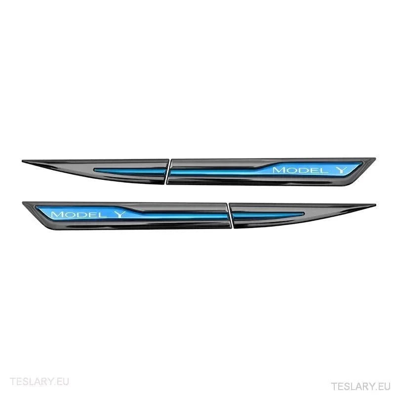 Premium Logo Decal Metal Door & Wing Stickers for Tesla 3 , Y & X - TESLARY Tesla Shop Accessories Europe Nederlands Ireland Deutschland Espana Alicante France Italia