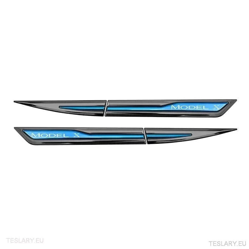 Premium Logo Decal Metal Door & Wing Stickers for Tesla 3 , Y & X - TESLARY Tesla Shop Accessories Europe Nederlands Ireland Deutschland Espana Alicante France Italia