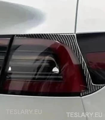 Rear Lights Real Soft Carbon Fiber Trim for Tesla Model 3 & Y - TESLARY Tesla Shop Accessories Europe Nederlands Ireland Deutschland Espana Alicante France Italia