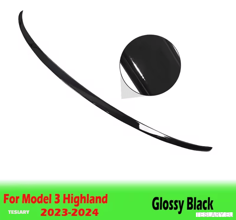 Rear Trunk Spoiler for Tesla Model 3 Highland 2024 Onwards - TESLARY Tesla Shop Accessories Europe Nederlands Ireland Deutschland Espana Alicante France Italia