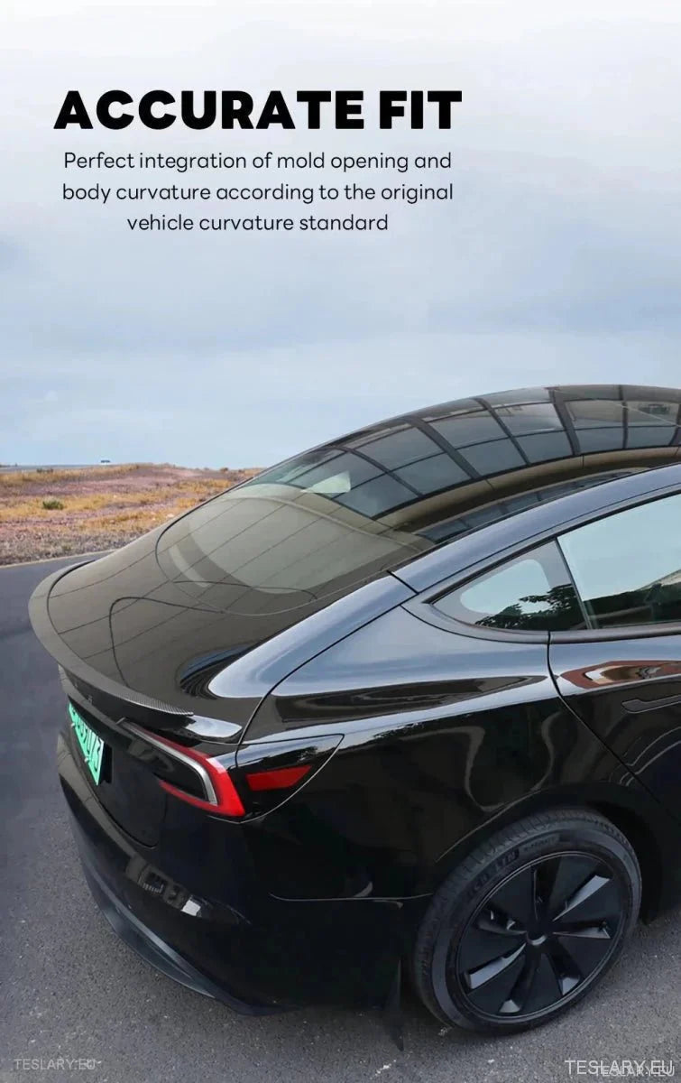 Rear Trunk Spoiler for Tesla Model 3 Highland 2024 Onwards - TESLARY Tesla Shop Accessories Europe Nederlands Ireland Deutschland Espana Alicante France Italia