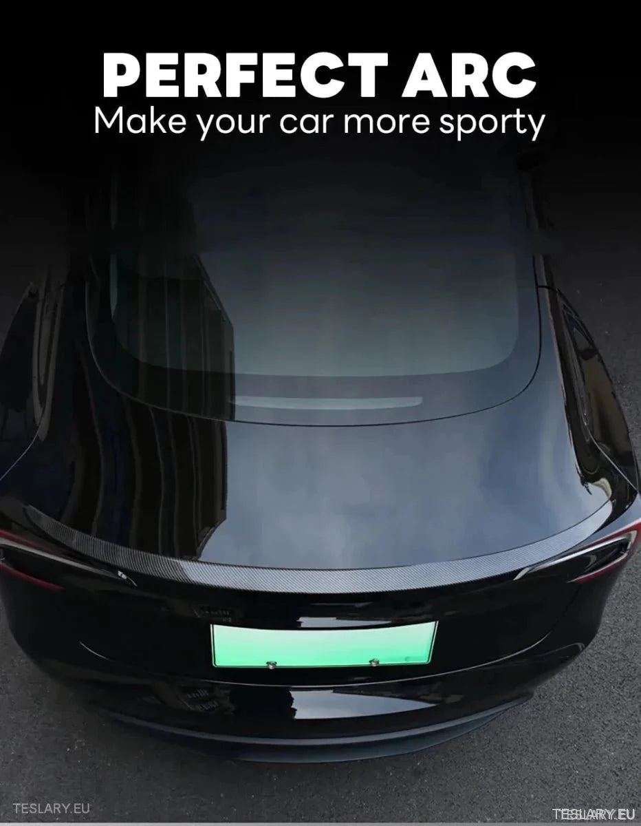 Rear Trunk Spoiler for Tesla Model 3 Highland 2024 Onwards - TESLARY Tesla Shop Accessories Europe Nederlands Ireland Deutschland Espana Alicante France Italia