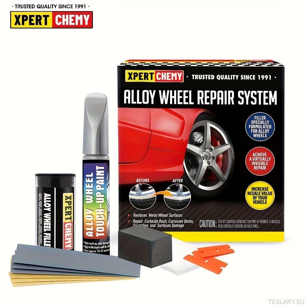 Silver Alloy Wheel Scratch Repair & Restore Kit - TESLARY Tesla Shop Accessories Europe Nederlands Ireland Deutschland Espana Alicante France Italia