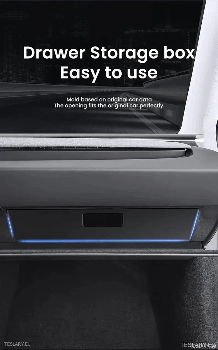 Tesla 3 Highland Central Glovebox Storage Organiser ( LEFT HAND DRIVE ONLY ) - TESLARY Tesla Shop Accessories Europe Nederlands Ireland Deutschland Espana Alicante France Italia