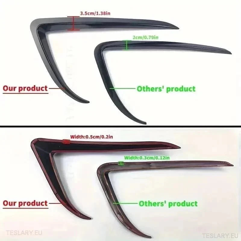 Tesla 3 Log Lights Wind Splitter - Gloss Black - TESLARY Tesla Shop Accessories Europe Nederlands Ireland Deutschland Espana Alicante France Italia