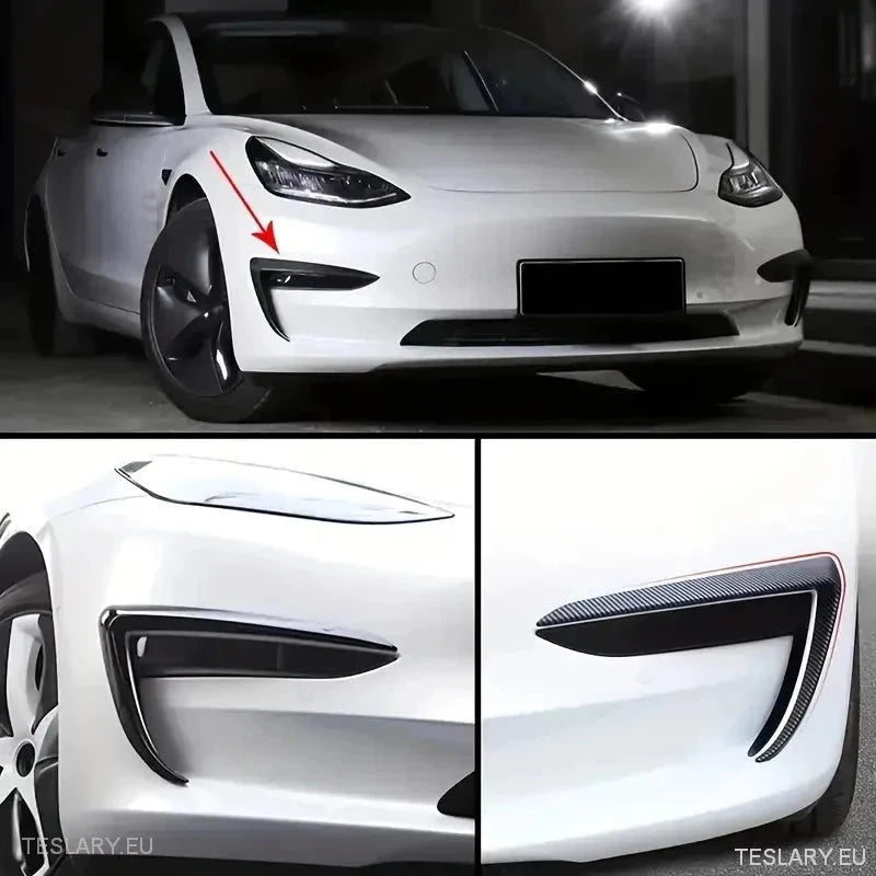 Tesla 3 Log Lights Wind Splitter - Gloss Black - TESLARY Tesla Shop Accessories Europe Nederlands Ireland Deutschland Espana Alicante France Italia