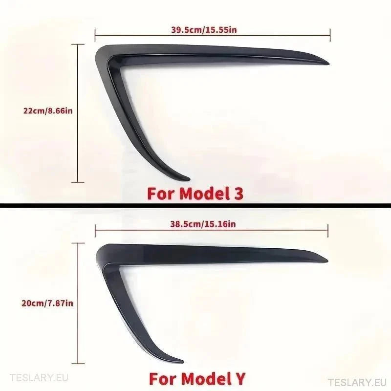 Tesla 3 Log Lights Wind Splitter - Gloss Black - TESLARY Tesla Shop Accessories Europe Nederlands Ireland Deutschland Espana Alicante France Italia