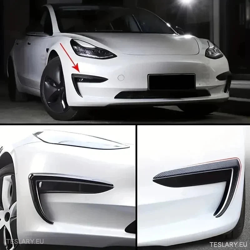 Tesla 3 Log Lights Wind Splitter - Gloss Black - TESLARY Tesla Shop Accessories Europe Nederlands Ireland Deutschland Espana Alicante France Italia