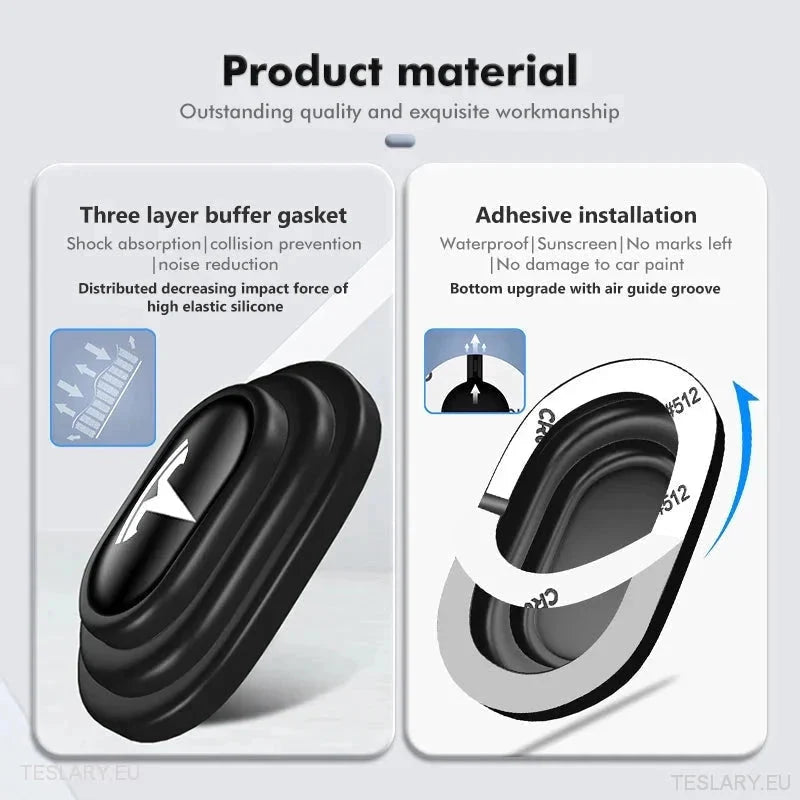 Tesla 3 Y S X Sound Reducing Shock Absorber Pads with Logo - 12 Pack - TESLARY Tesla Shop Accessories Europe Nederlands Ireland Deutschland Espana Alicante France Italia