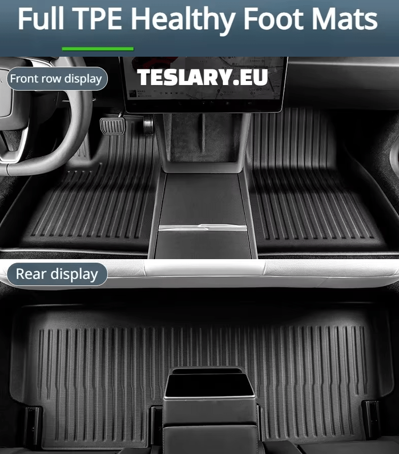 Tesla Model 3+ Highland 2024 TPE Waterproof Wear - resistant Floor Mats - TESLARY Tesla Shop Accessories Europe Nederlands Dublin Cork Ireland Deutschland Espana Alicante France Italia