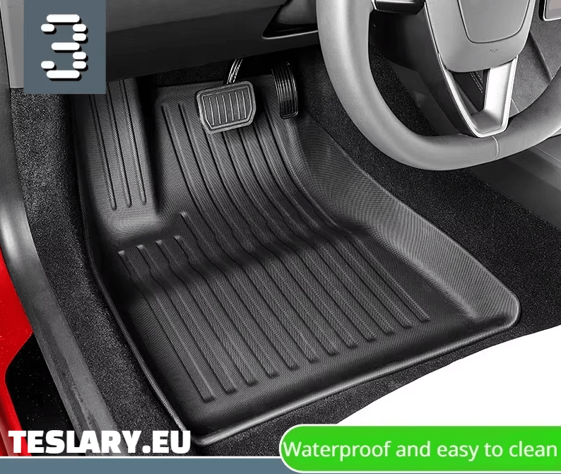 Tesla Model 3+ Highland 2024 TPE Waterproof Wear - resistant Floor Mats - TESLARY Tesla Shop Accessories Europe Nederlands Dublin Cork Ireland Deutschland Espana Alicante France Italia