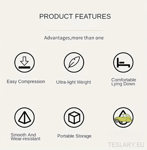 Tesla Model 3 / Y Camping Mattress Inflatable - TESLARY Tesla Shop Accessories Europe Nederlands Dublin Cork Ireland Deutschland Espana Alicante France Italia