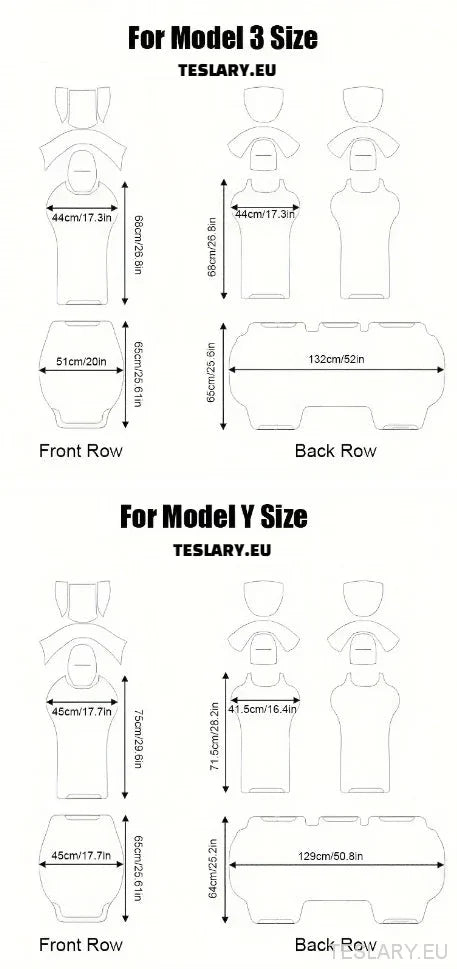 Tesla Model 3 / Y Nappa PU Leather Fitted Seat Protective Covers