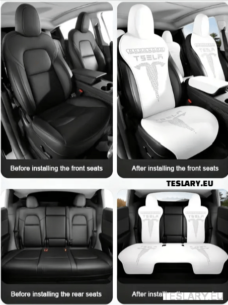 Tesla Model 3 / Y Nappa PU Leather Fitted Seat Protective Covers - TESLARY Tesla Shop Accessories Europe Nederlands Ireland Deutschland Espana Alicante France Italia