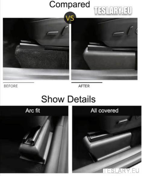 Tesla Model Y Full 9 Piece Seat Rail Protection Kit - TESLARY Tesla Shop Accessories Europe Nederlands Ireland Deutschland Espana Alicante France Italia