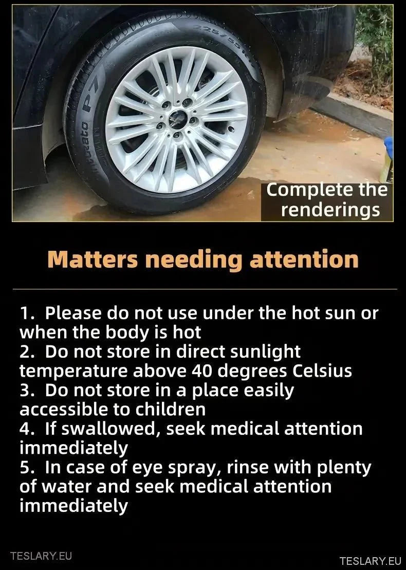 Tyre Coating Wax with Back to Black Power 500ml Extra Large - Tesla Shop Europe - TESLARY.IE Ireland - France boutique- Deutschland Geschäft- España comercio - Nederland winkel- TESLARY.IE